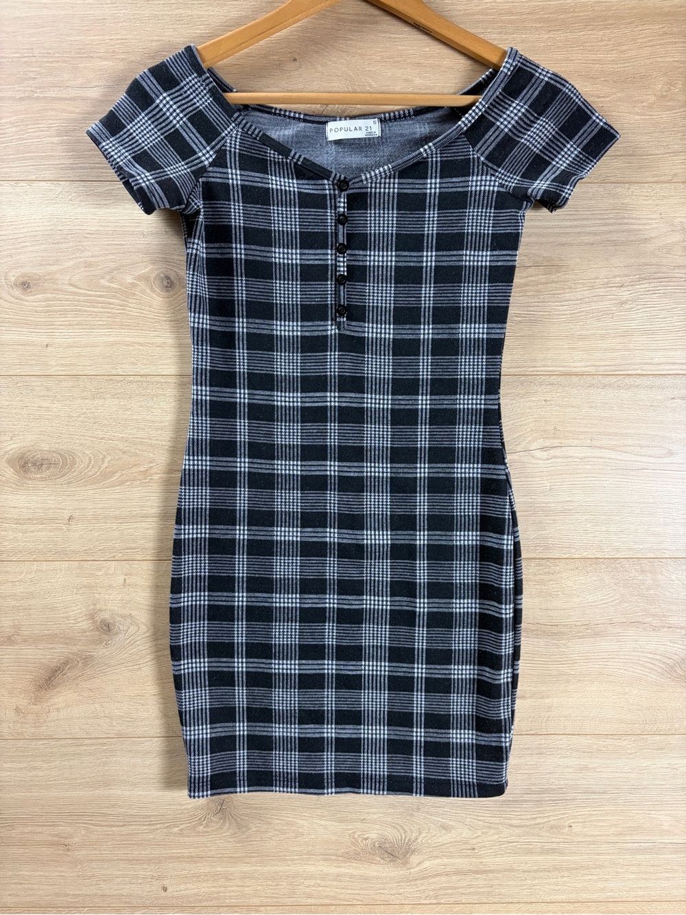 90s Grunge Goth Plaid Super Mini Bodycon Dress